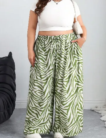 Pantaloni SHEIN CURVE, verde