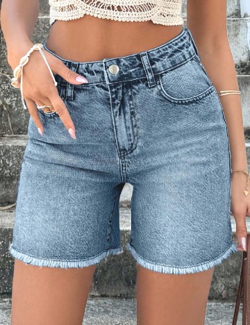 Pantaloni scurti SHEIN, albastru