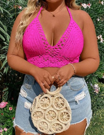 Top de baie SHEIN CURVE, roz