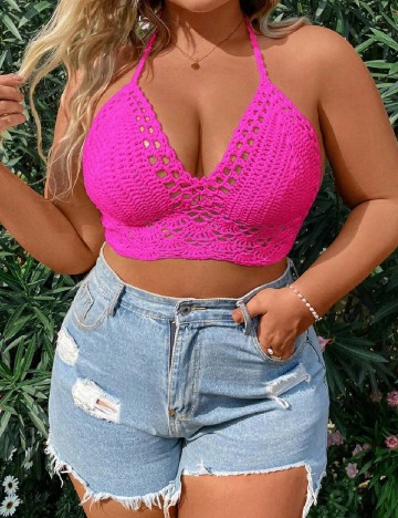 Top de baie SHEIN CURVE, roz