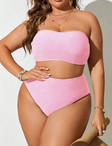 Costum de baie SHEIN CURVE, roz
