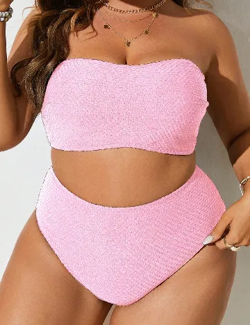 Costum de baie SHEIN CURVE, roz