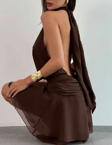 Rochie scurta SHEIN, maro