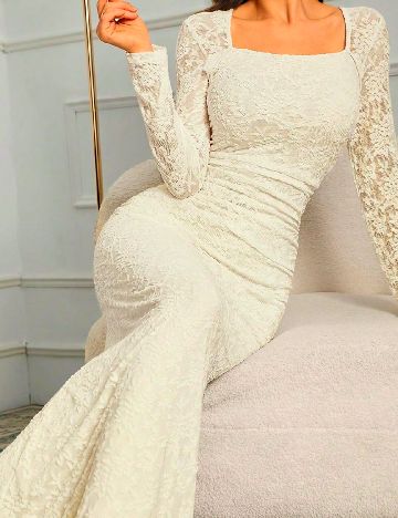 Rochie lunga SHEIN, crem