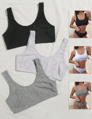 Set bustiere 3 bucati SHEIN, mix culori