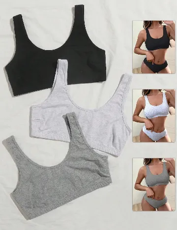 Set bustiere 3 bucati SHEIN, mix culori