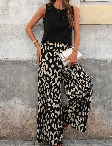 Compleu SHEIN, negru/crem