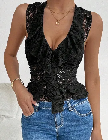 Top SHEIN, negru