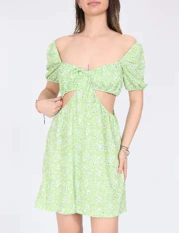 Rochie scurta Bershka, verde