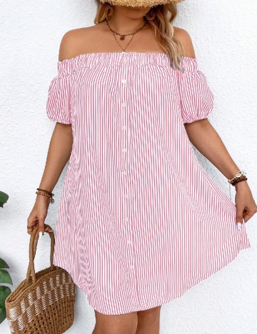 Rochie scurta SHEIN CURVE, roz