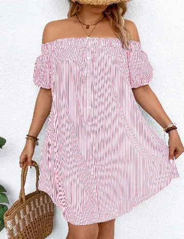 Rochie scurta SHEIN CURVE, roz