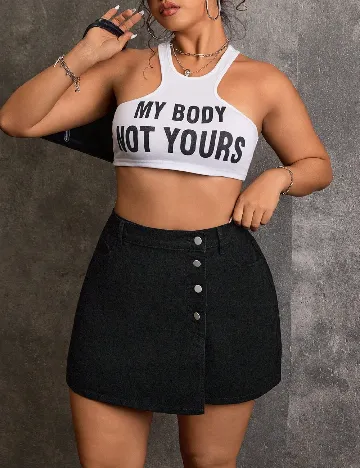 Fusta pantalon SHEIN CURVE, negru