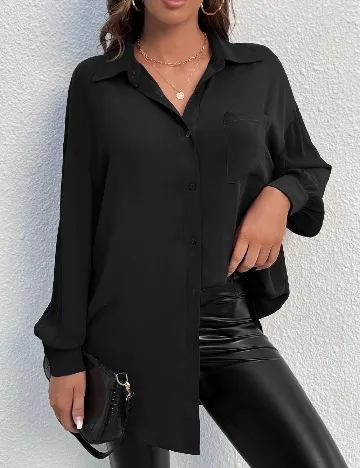 Camasa Oversize SHEIN, negru