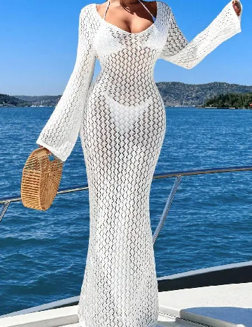Rochie de plaja SHEIN, alb