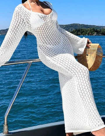 Rochie de plaja SHEIN, alb