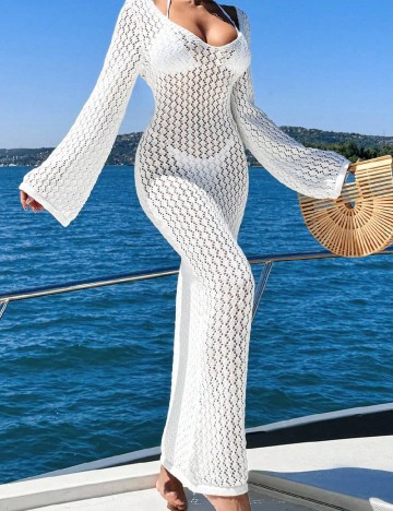 Rochie de plaja SHEIN, alb