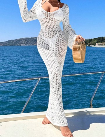 Rochie de plaja SHEIN, alb