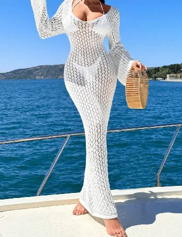 Rochie de plaja SHEIN, alb