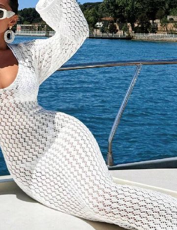 Rochie de plaja SHEIN, alb