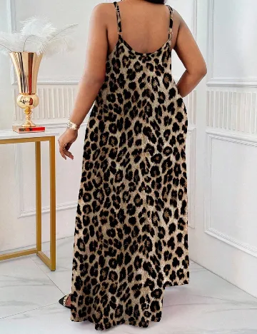 Rochie lunga Emery Rose Curve, animal print