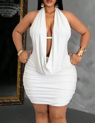 Rochie scurta SHEIN CURVE, alb