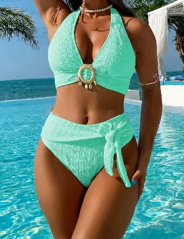 Costum de baie SHEIN, verde