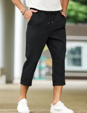 Pantaloni trei sferturi SHEIN, negru