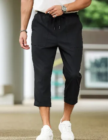 Pantaloni trei sferturi SHEIN, negru