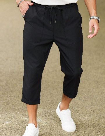 Pantaloni trei sferturi SHEIN, negru