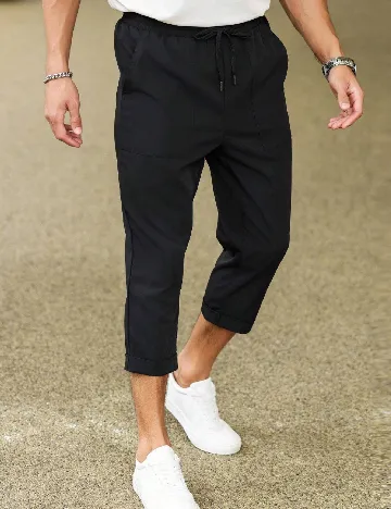 Pantaloni trei sferturi SHEIN, negru