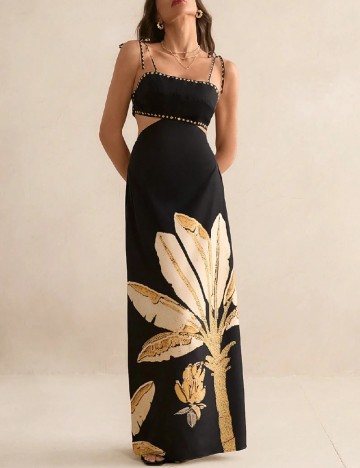 Rochie lunga SHEIN, negru/galben