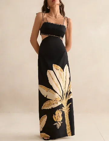 Rochie lunga SHEIN, negru/galben