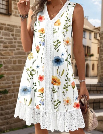 Rochie scurta SHEIN, floral print