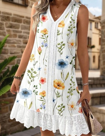 Rochie scurta SHEIN, floral print