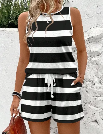 Compleu SHEIN, alb/negru