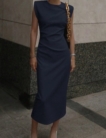 Rochie lunga Dazy, bleumarin