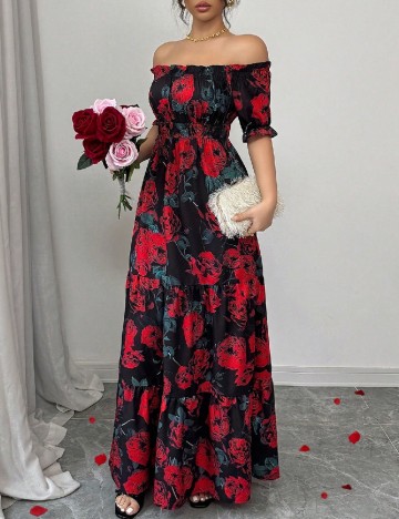 Rochie lunga SHEIN, floral print