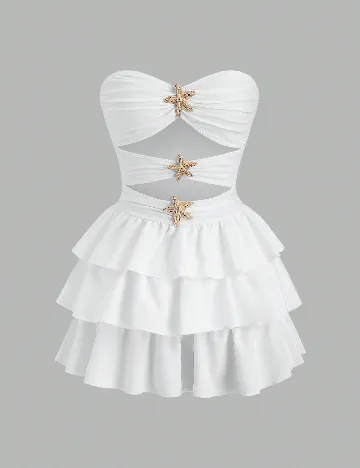 Rochie scurta SHEIN, alb