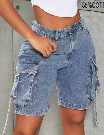 Pantaloni scurti SHEIN, albastru