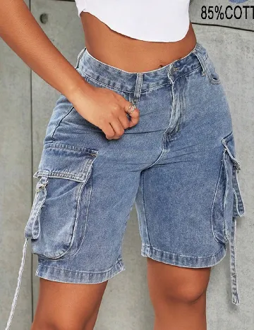 Pantaloni scurti SHEIN, albastru