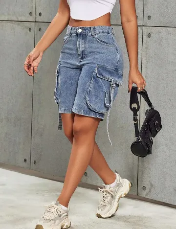 Pantaloni scurti SHEIN, albastru