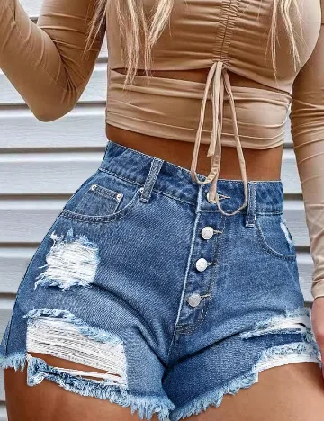 Pantaloni scurti SHEIN, albastru