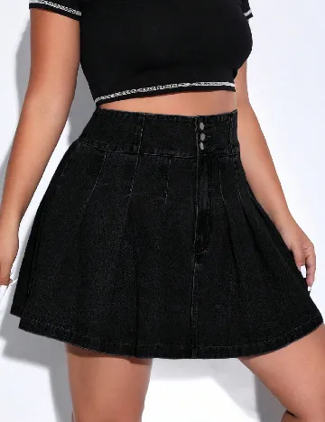 Fusta SHEIN CURVE, negru