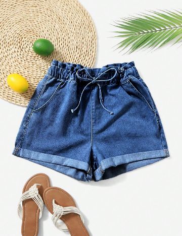 Pantaloni scurti SHEIN, albastru