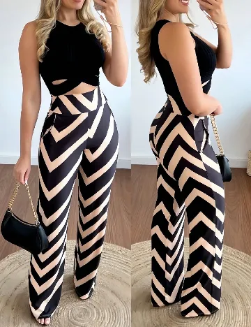 Compleu SHEIN, negru/crem