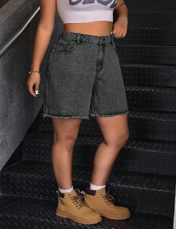 Pantaloni scurti SHEIN CURVE, gri inchis