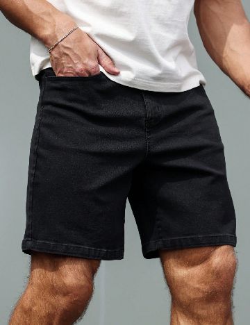 Pantaloni scurti SHEIN Plus Size Men, negru