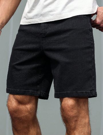 Pantaloni scurti SHEIN Plus Size Men, negru