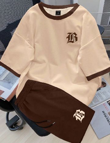 Compleu SHEIN, maro/crem