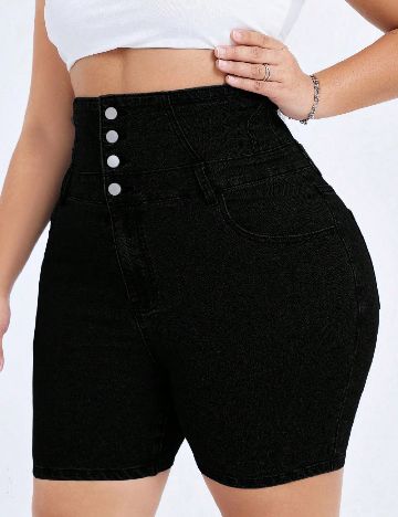 Pantaloni scurti SHEIN CURVE, negru